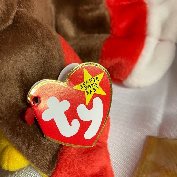 Ty Beanie Baby Red and Brown Stuffed Turkey Toy - Picture 9 of 9